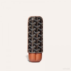 Goyard CHURCHILL 2 CIGAR CASE 黒 ブラウン | IBIA5688