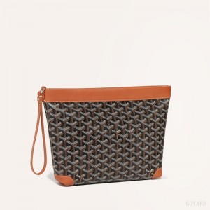 Goyard Conti pouch 黒 ブラウン | FIDE7775