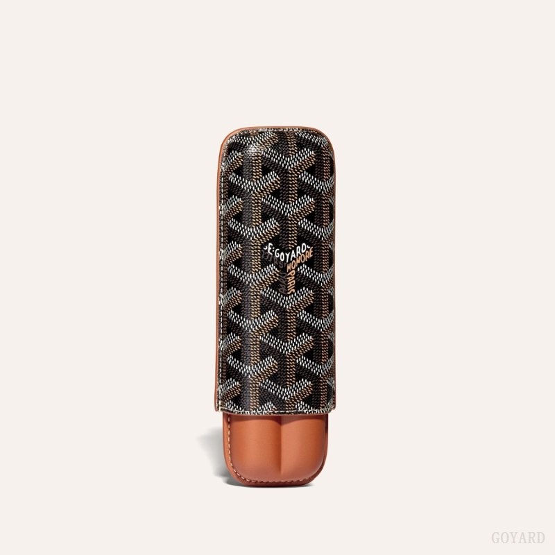 Goyard CHURCHILL 2 CIGAR CASE 黒 ブラウン | IBIA5688