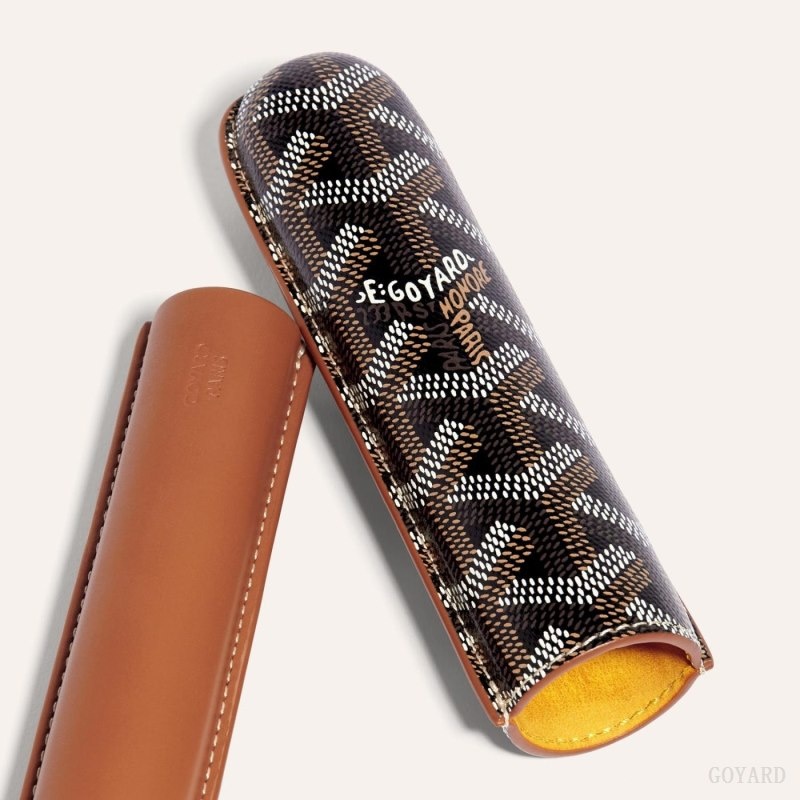 Goyard CHURCHILL SINGLE CIGAR CASE 黒 ブラウン | ESAA7443