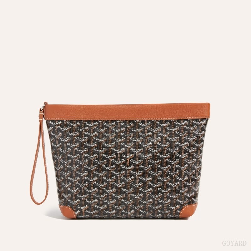 Goyard Conti pouch 黒 ブラウン | FIDE7775