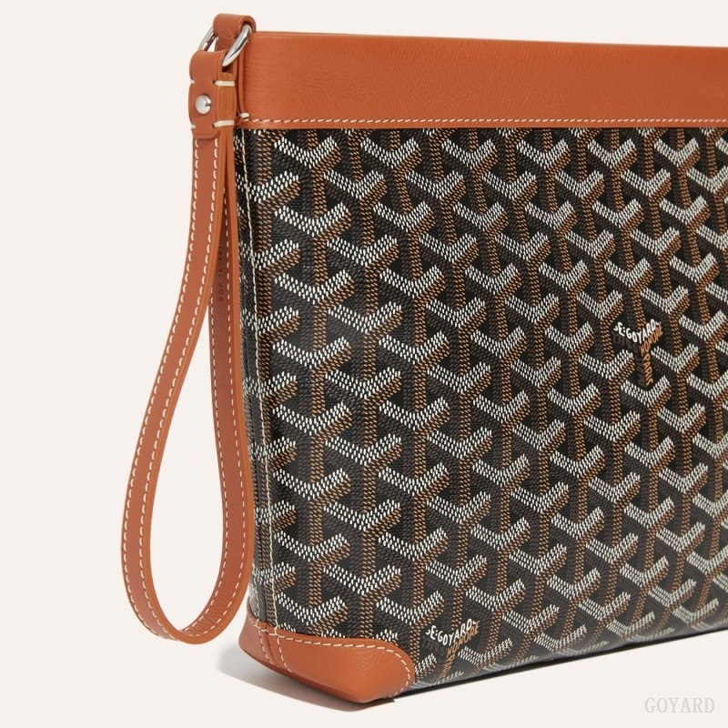 Goyard Conti pouch 黒 ブラウン | FIDE7775