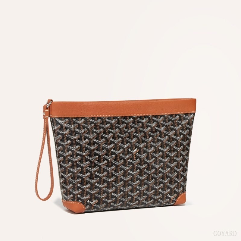 Goyard Conti pouch 黒 ブラウン | FIDE7775