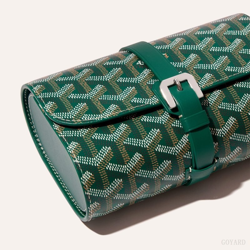 Goyard DOUBLE TRAVEL WATCH CASE 緑 | NRCM5872