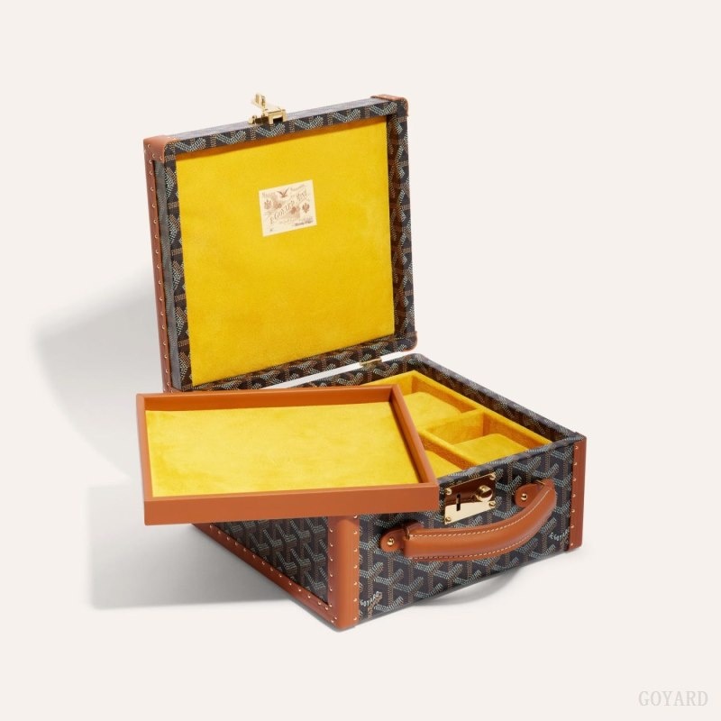 Goyard JOUX 6 WATCH CASE 黒 ブラウン | NAEQ4398