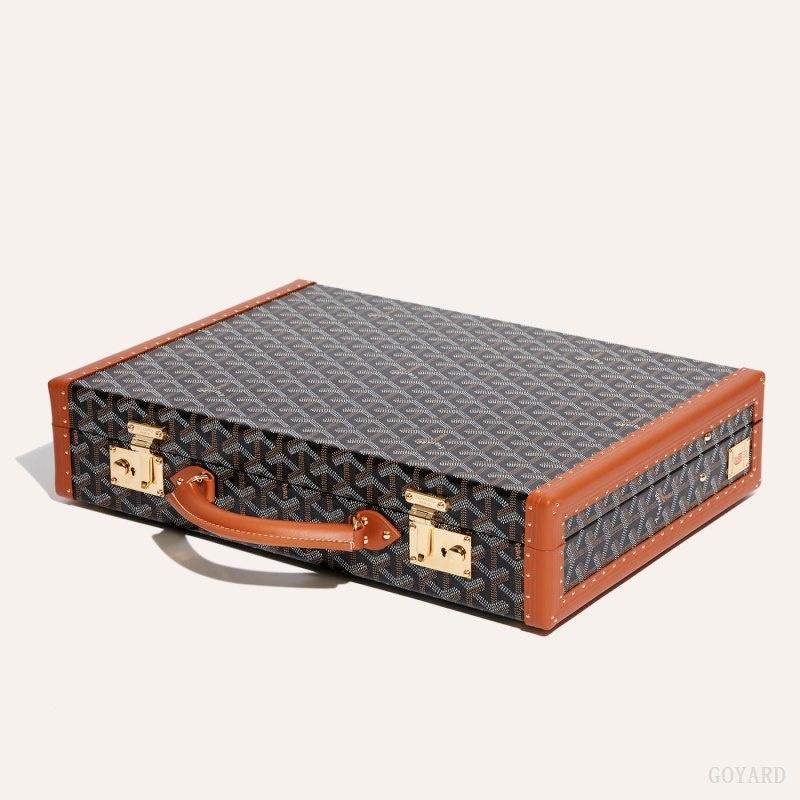 Goyard Manoir PM Document Case 黒 ブラウン | DSAX2376