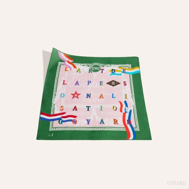 Goyard SCARF N°3 緑 ピンク | NZUM8806